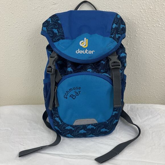Deuter Schmusebar Kids Backpack Ocean Dolphin Blue 8L School Outdoor - Picture 1 of 13